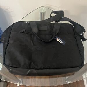 Seven91 Black Quilted Laptop Tote Shoulder Bag Camo Pattern